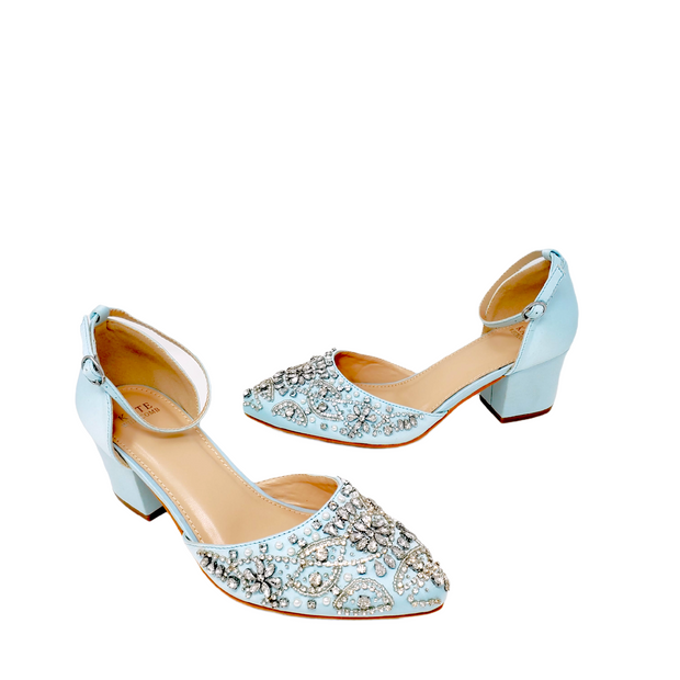 Arabella Block Blue Blossom Gold | Blue bridal shoes, Blue wedding shoes, Wedding  shoes
